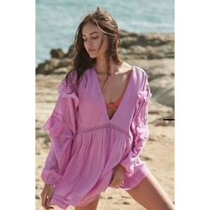 Free People Seashell Skort Romper size M Pink Boho